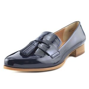 Patent Leather Blue Loafer Flats
